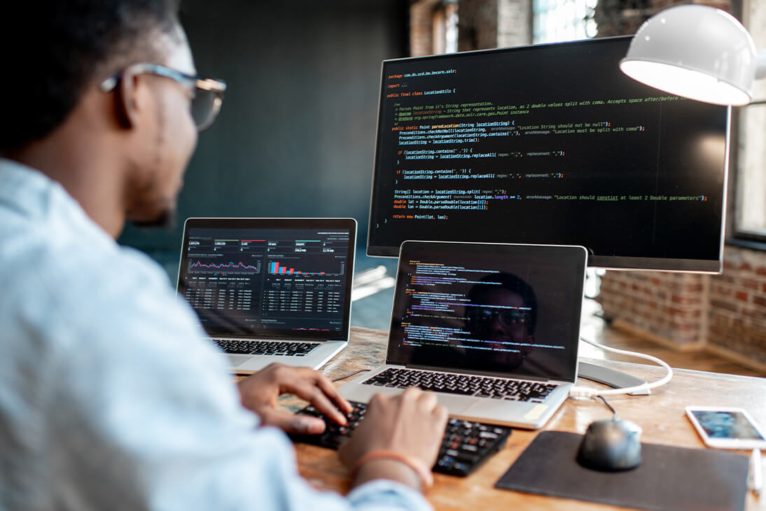 A person working on a computer